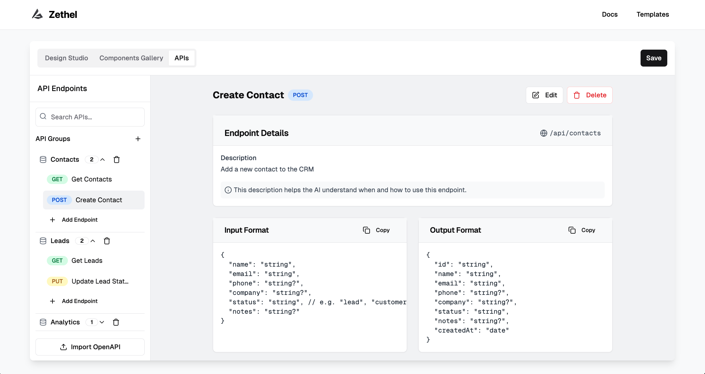API endpoint example 1